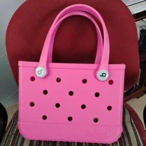 ❤️BOGG BITTY BAG PINK Waterproof Rubber Tote Purse + Clear Zip Wallet